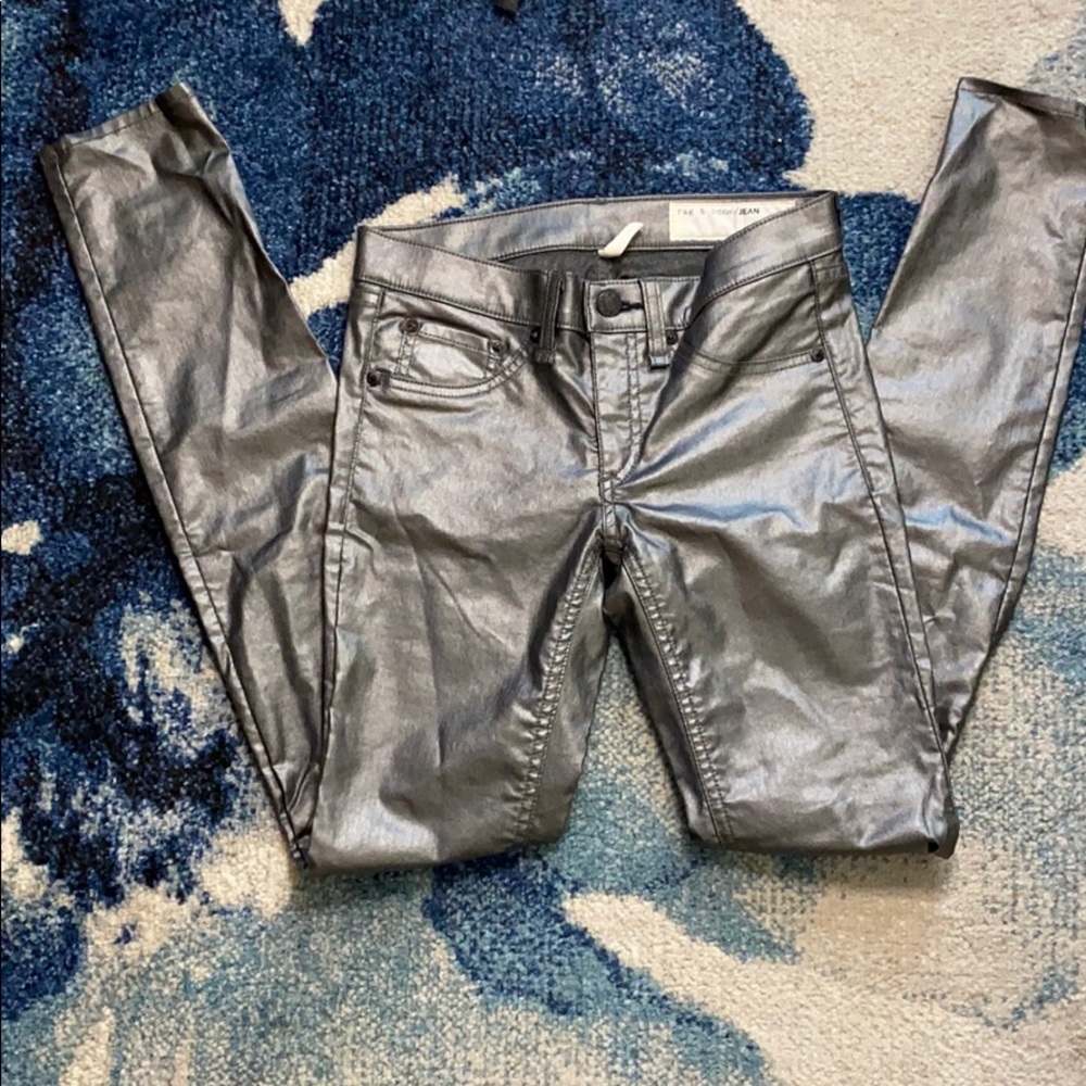 Super cute Rag & Bone metallic wax legging.